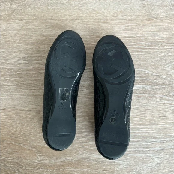 Gucci Sylvie Bamboo Bow Ballet Flats – Black, Size 7.5 (EU 37.5) - Picture 10 of 11